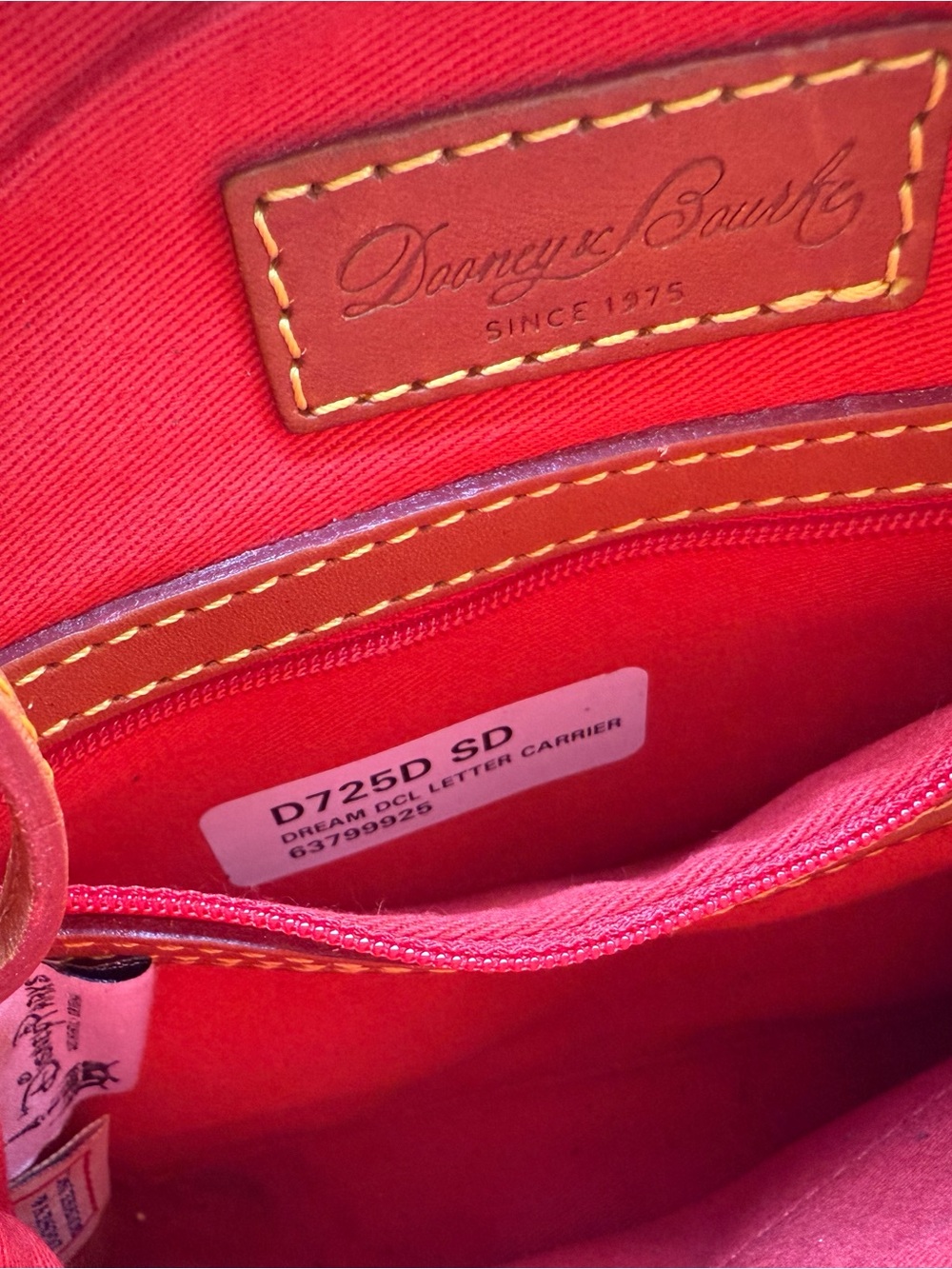 Dooney & Bourke Cream & Brown Disney Cruise Crossbody with Nautical Print - Picture 3 of 4